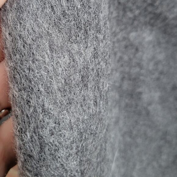 Open Front Baby Alpaca Ruana One Size Grey - Picture 4 of 7